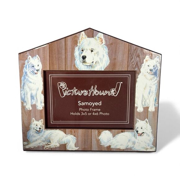 Dog House Picture Hound Frame Samoyed Holds 3x5 Or 4x6 Print - Picture 1 of 3